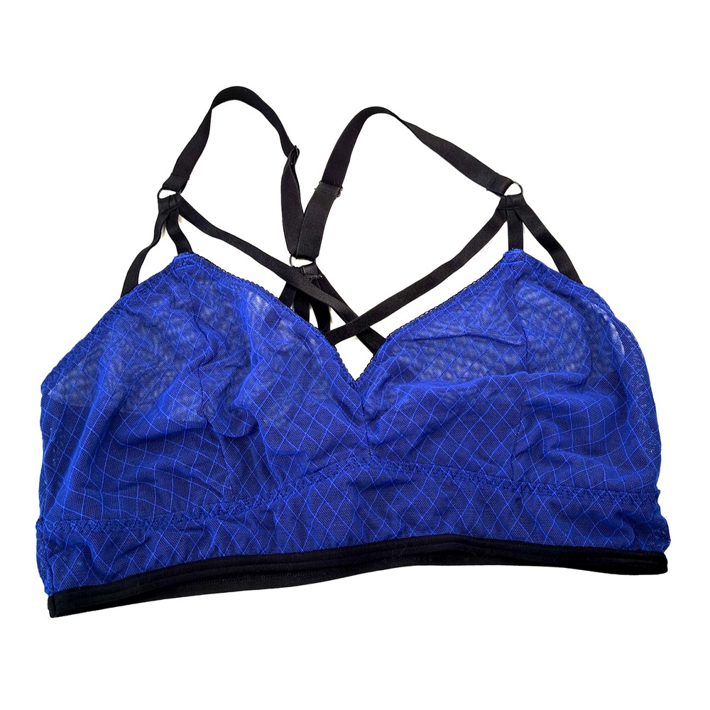 Torrid Curves‎ Bralette Women's Size 0 (L / 12) Racerback Unlined Blue/ Black